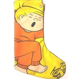 70s Family Circus comic fabric Christmas stocking